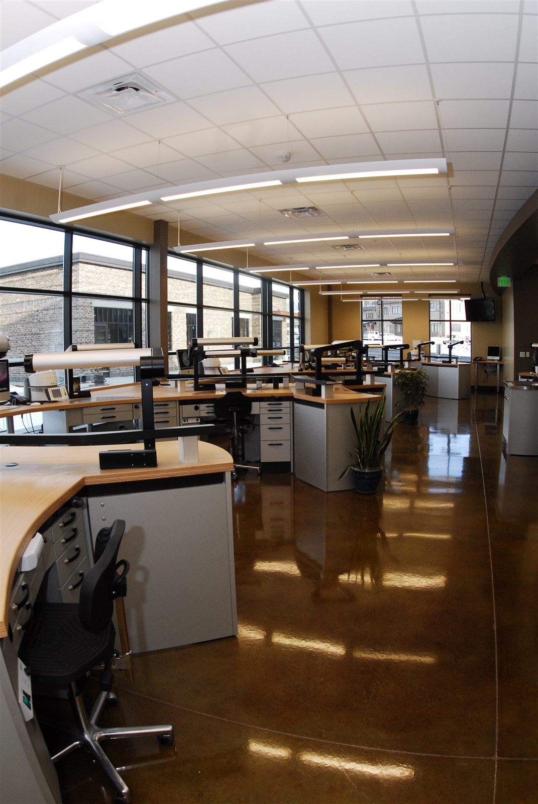 Inside the Experience Dental Studio lab in Lindon, Utah, with technician benches and natural light